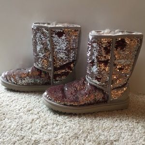 Red/Green/Silver Size 7 Uggs